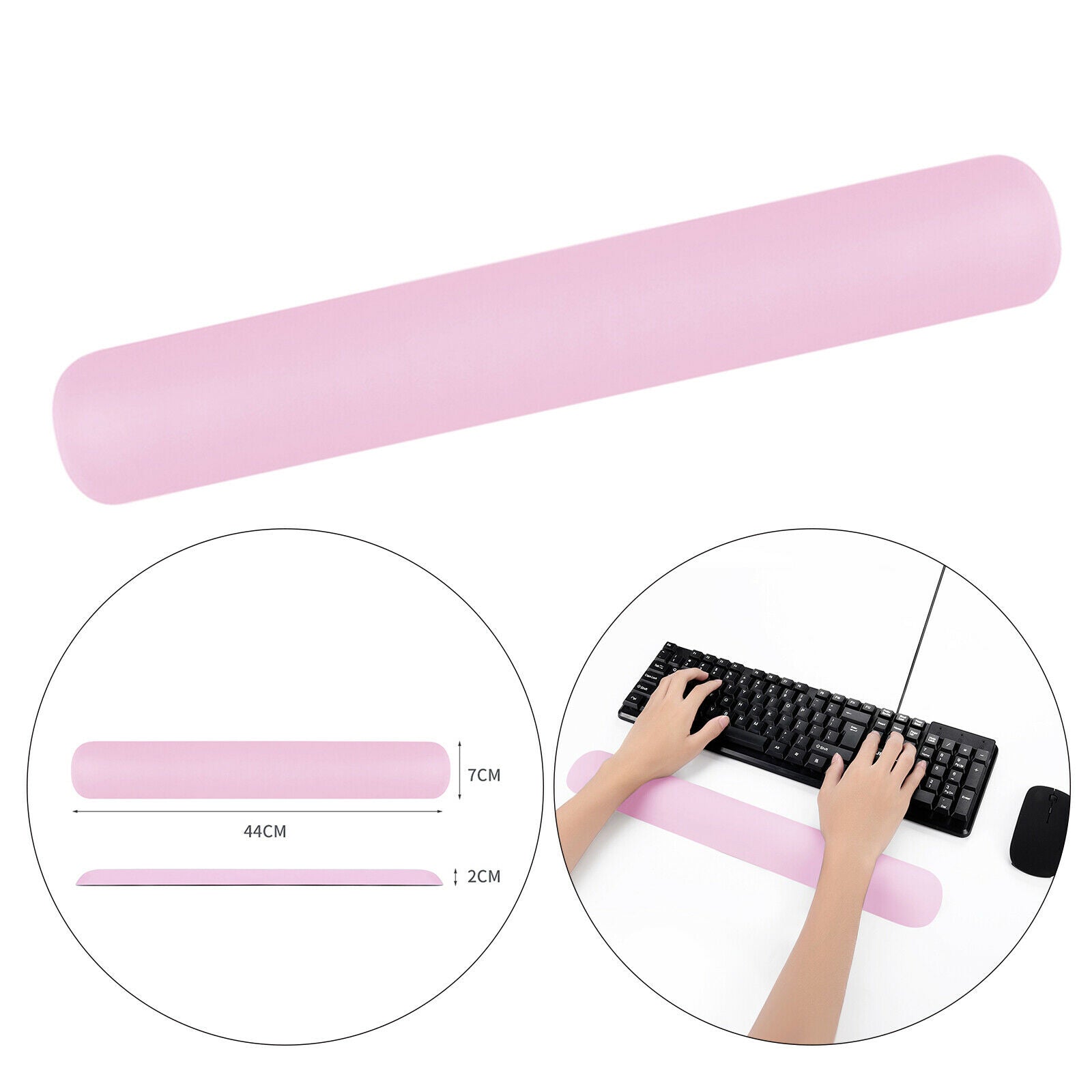 Keyboard Wrist Rest Pad Lightweight for Laptop Pain Relief A Large Size Pink