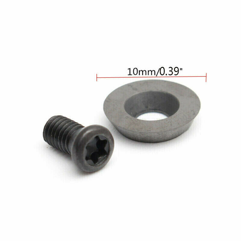 10mm Round Carbide Insert Cutter with Screws for Woodworker Wood Turning Tool