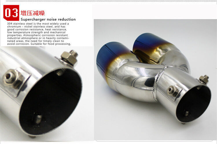 Universal Stainless Steel Chrome Exhaust Muffler Tip 63mm Inlet Car Rear Neo