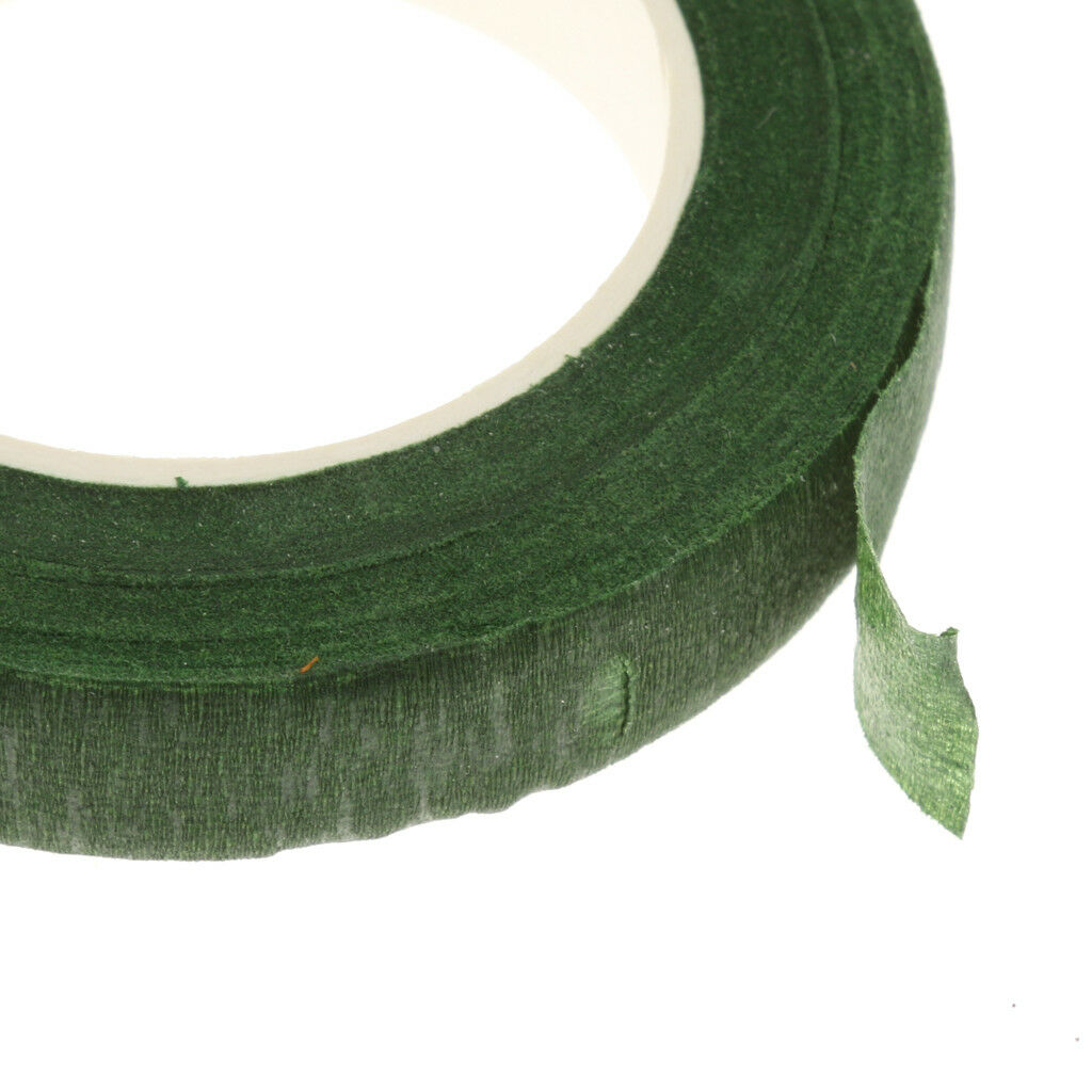 1x 1.2cm Wide Green Paper Florist Floral Stem Wrap Tape