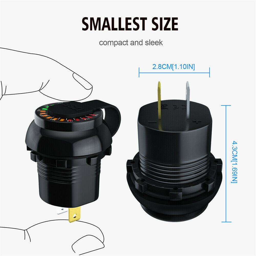 Dual USB Quick Charge 3.0 Car Charger 12V/24V 36W Waterproof Fast Charger Socket