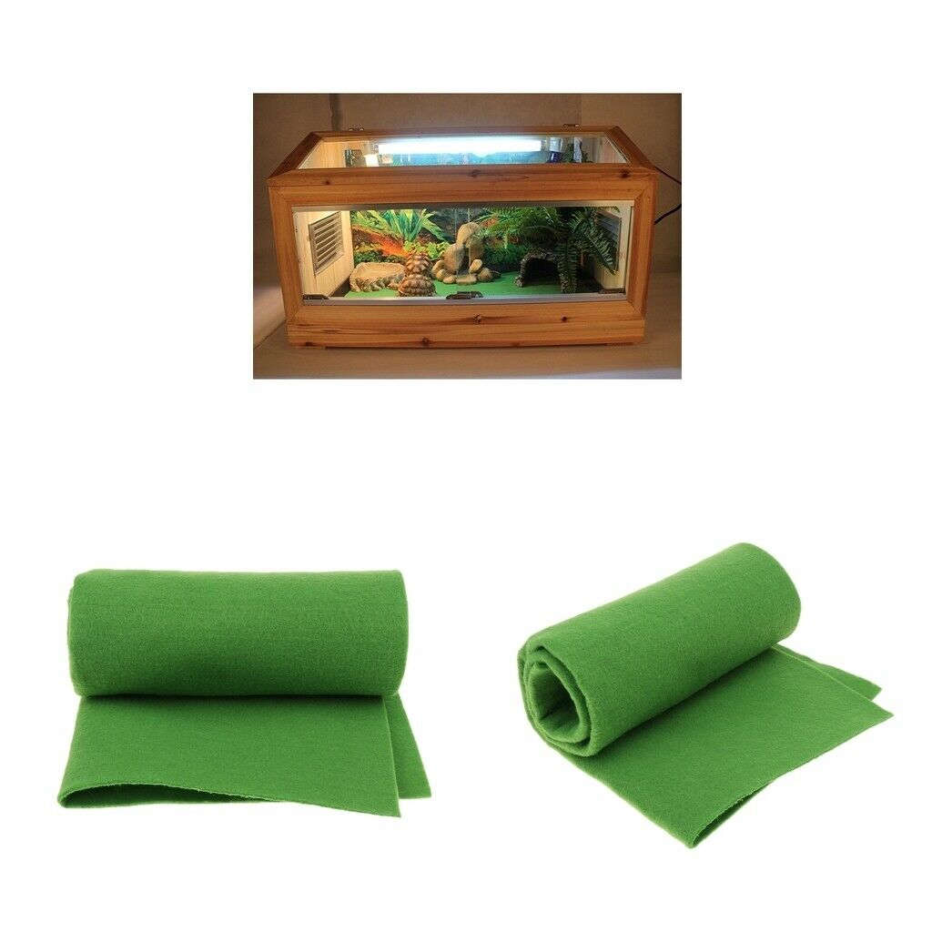 2x Reptile Carpet Sleeping Fiber Mat for Snakes Geckos Turtle Hermit Crabs