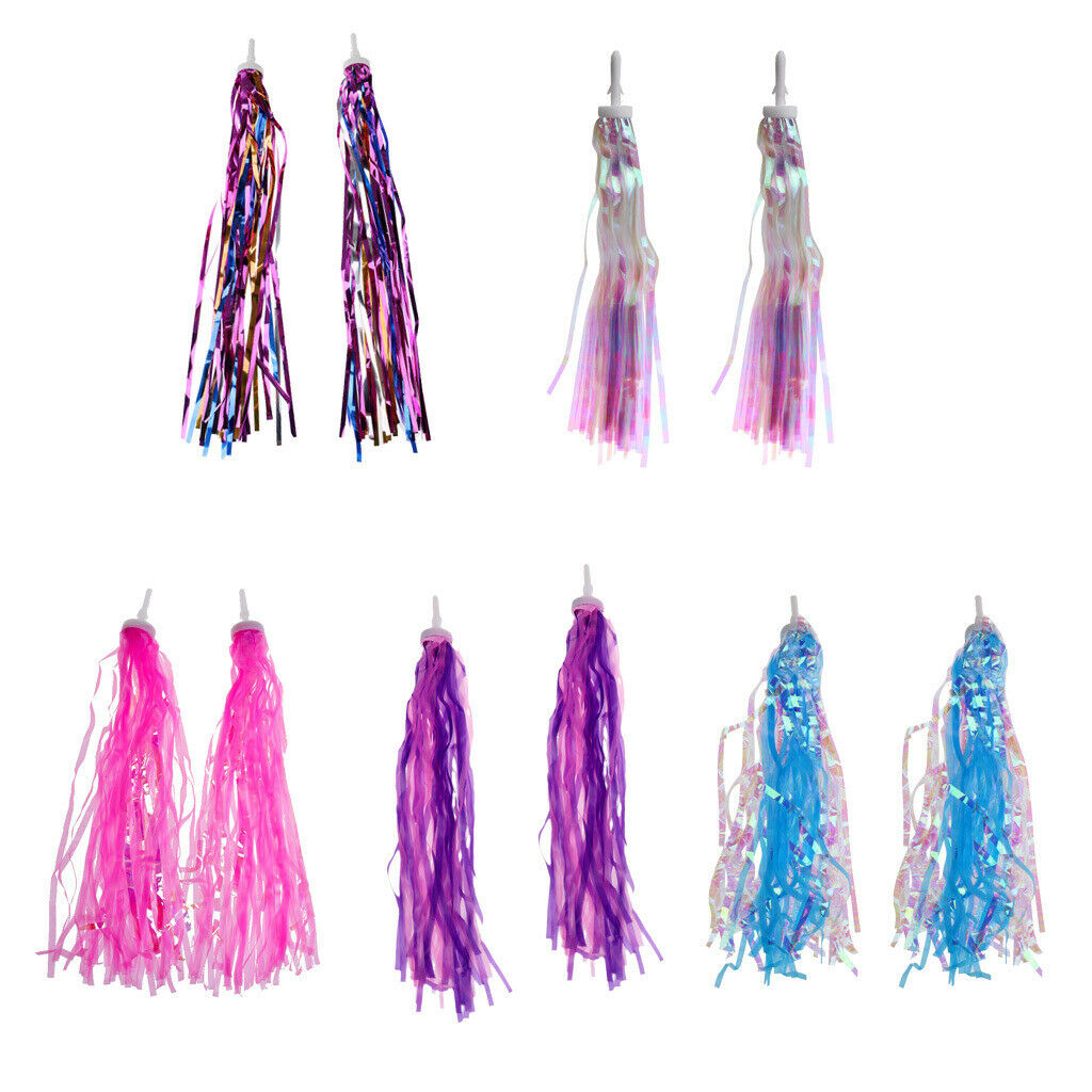 Kids Girls  Bike Front Streamers Tassels Handlebar Handle Covers Basket