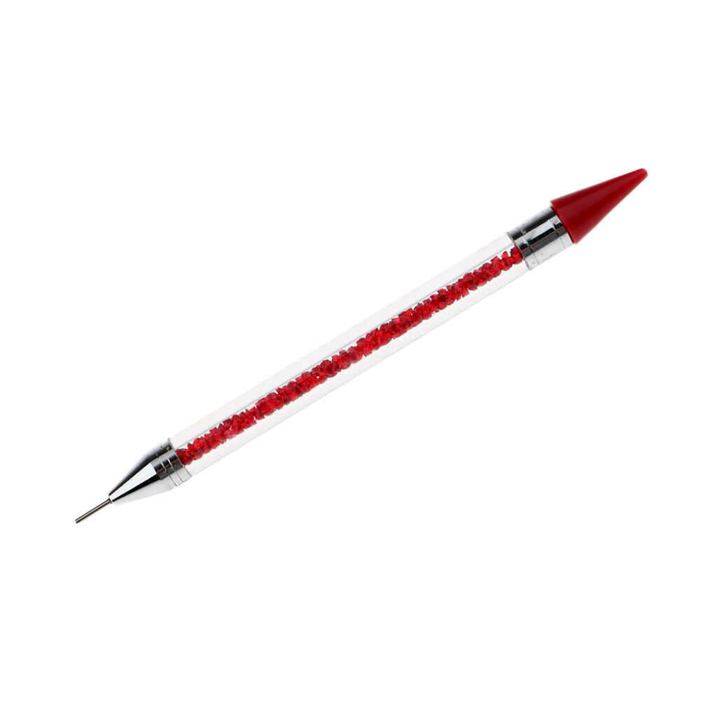 2x Nail Art Rhinestone Picker Adhesive Wax Tip Pencil Dotting Pen Applicator