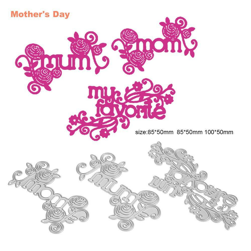3pcs/set Mother's Day Metal Cutting Die Stencil DIY Scrapbooking Album Card @