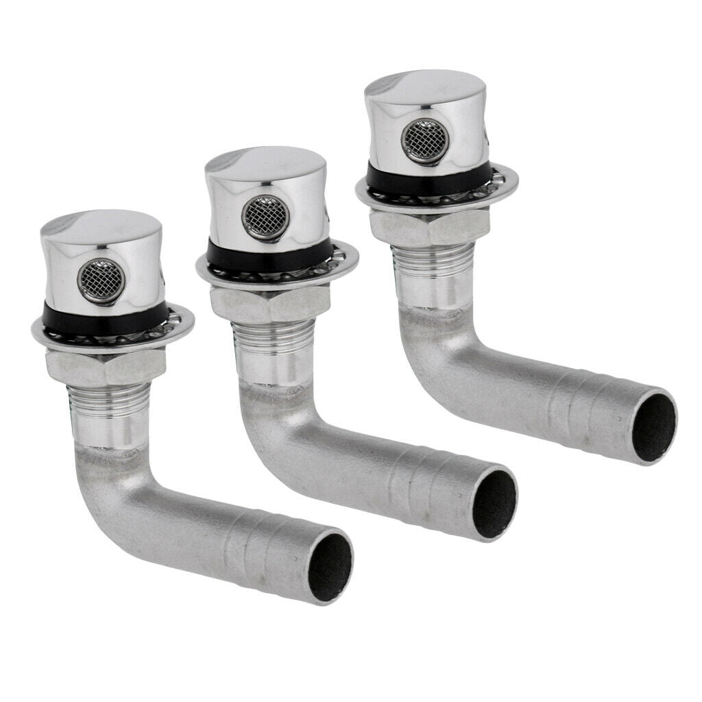 3pcs Marine Grade Stainless Steel 15mm Boat 90° Bend Fuel Tank Vent Breather