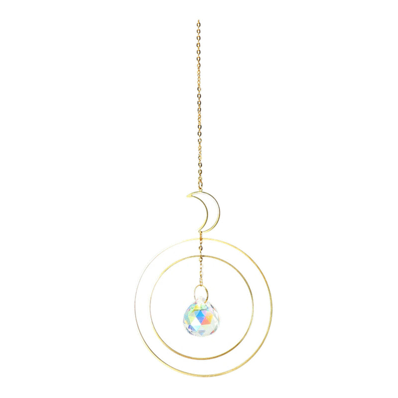 Moon Crystal   Crystal Rainbow Maker Ornament Hanging Suncatcher