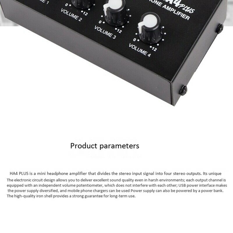 Alctron 4-Channel Portable Stereo Headphone Amplifier Mini Earphone Splitter AU2