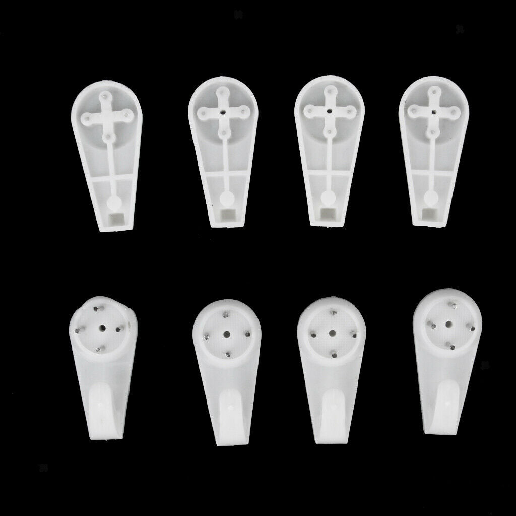 100pcs 4-Pin White Plastic Hard Wall Picture Frame Hooks Hangers Holders 15*30mm