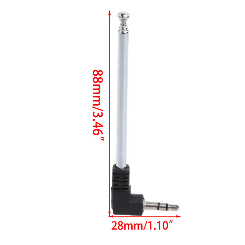 3.5mm Radio Receiver Antenna Stainless Steel Multi-Purpose Interface FM Radio 1X
