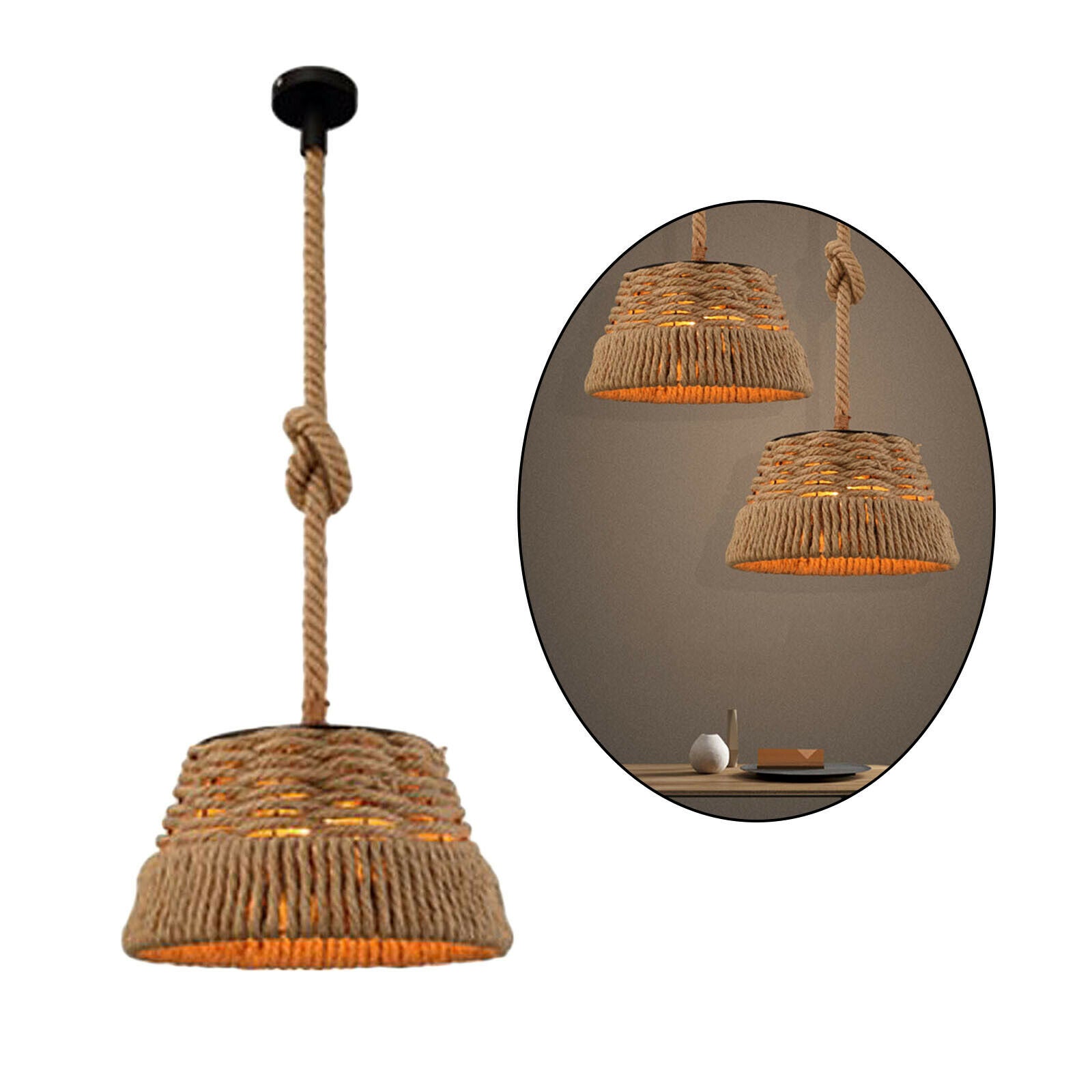 Novelty Hand-woven Pendant Ceiling Lamp Kitchen Restaurant Hotel Office Hanging