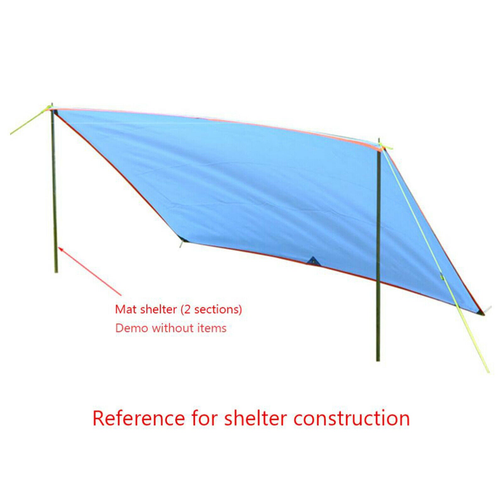 2x Solid Tarp Poles 190cm Backpacking Tent Rod 4 Section with Storage Pouch