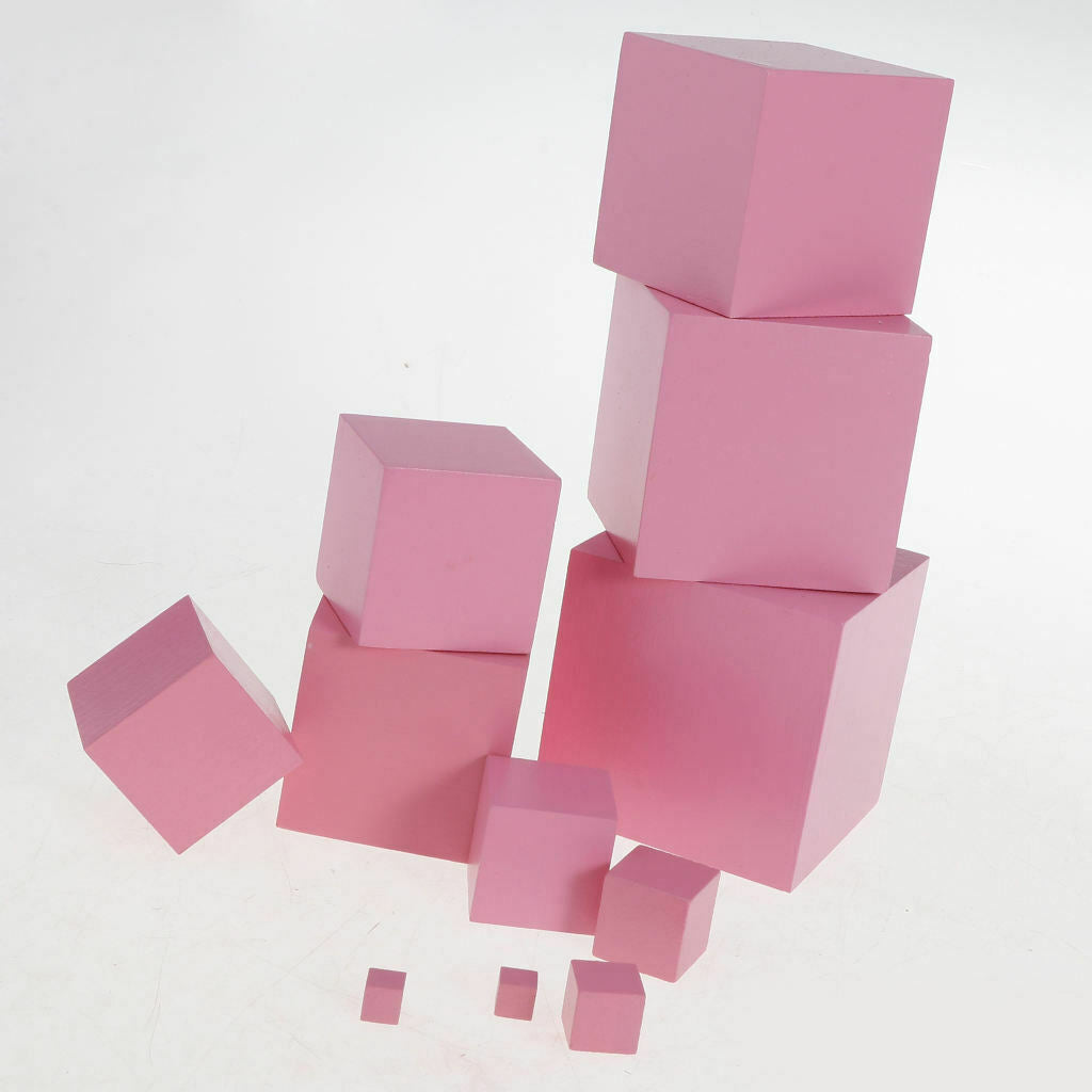 Pink Tower Wooden   Stacking Building Blocks Bricks Early Childhood Kids