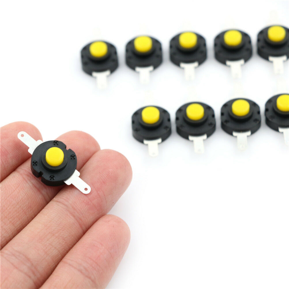 10pcs Flashlight Switches DC 12V 0.5A Self-locking Micro Push Button Switch DEAU