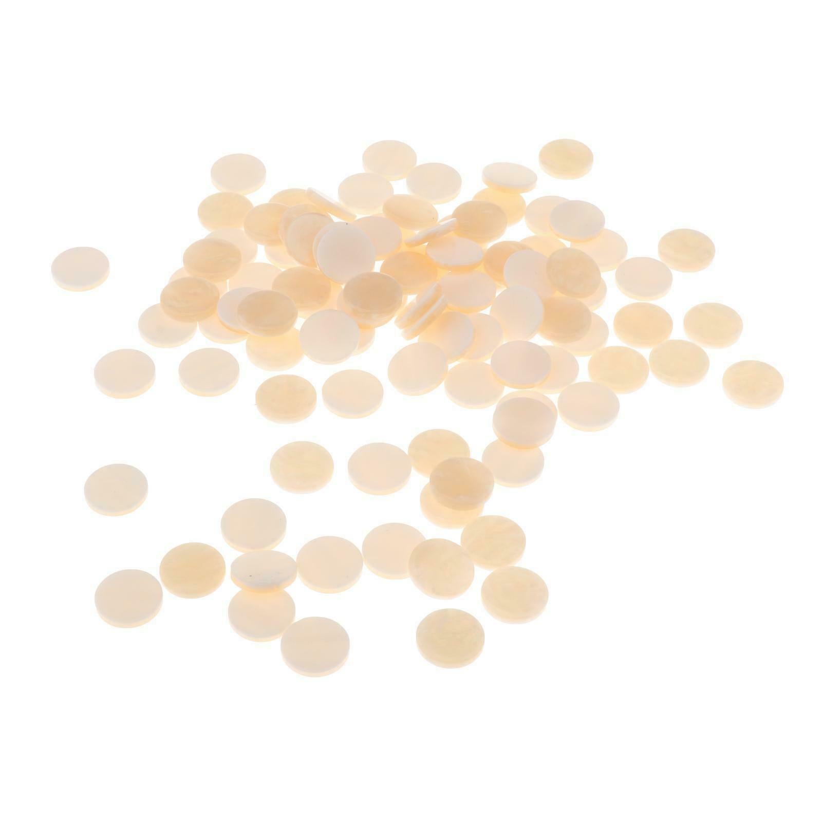 100 pack Trumpet Cornet Finger Key Buttons Inlays Set Repairing Parts Beige