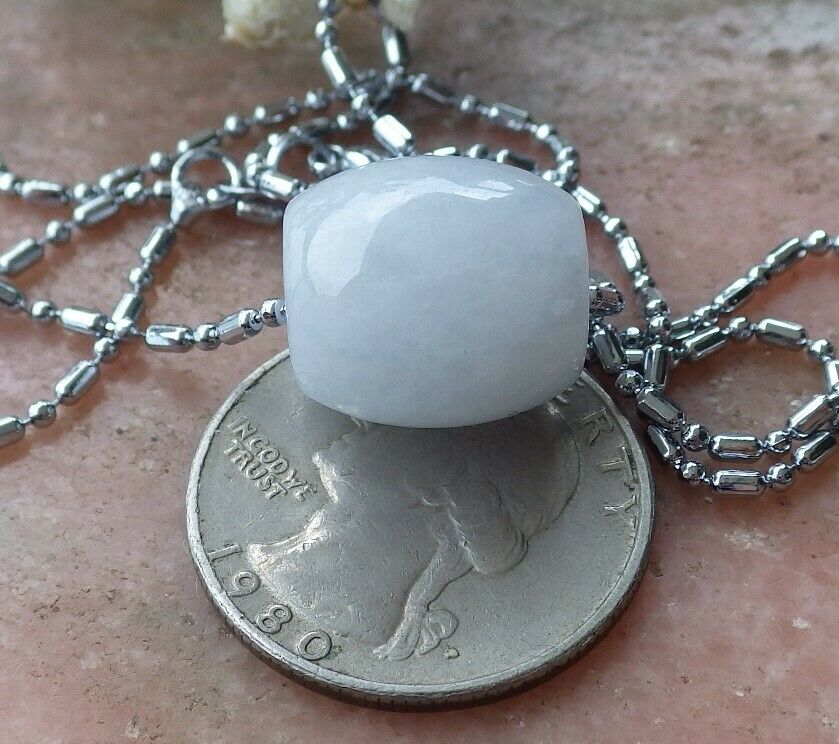 Light Lavender 100% Natural A Jade jadeite pendant Circle Donut Necklace