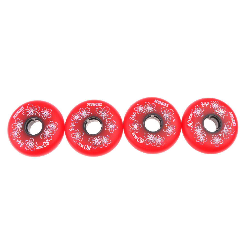 8x Inline Wheel Fitness Roller Skate Replacement Skating Outdoor 76mm+80mm