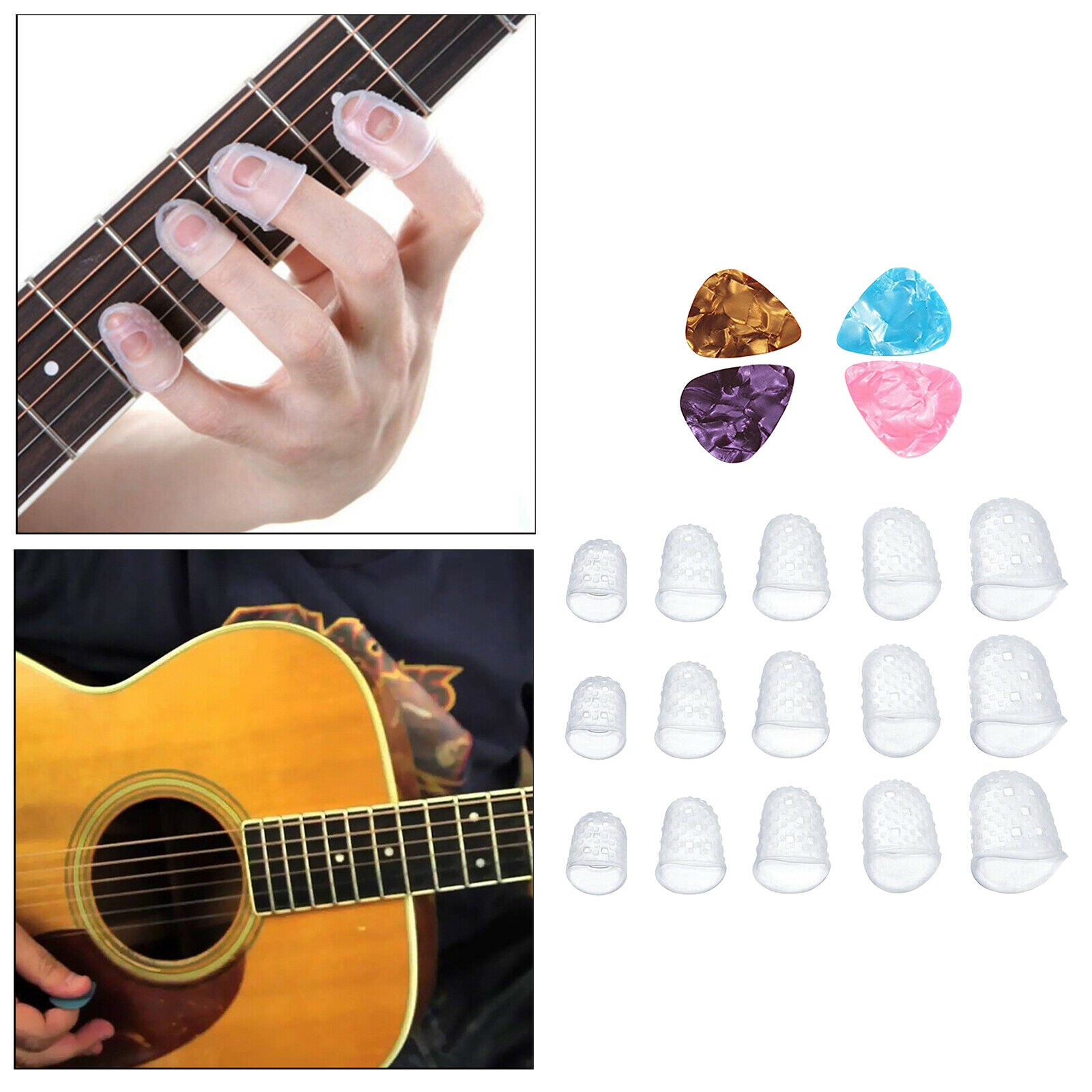 Fingertip Protectors Covers Caps for Stringed Instruments Ukulele Bass