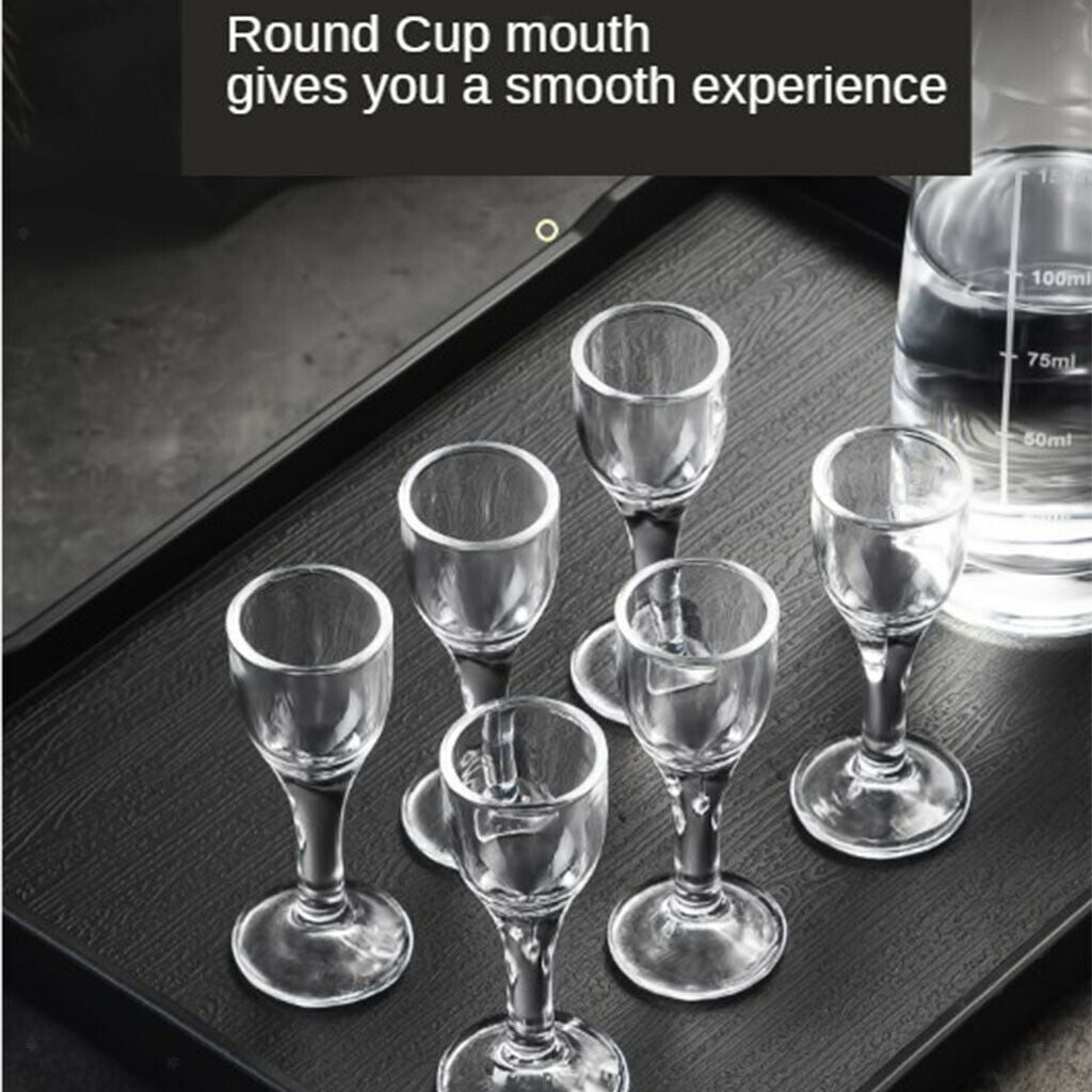 6PCS Long Lasting Premium Red & White Mug Glass Mug Mini Red Wine Glasses