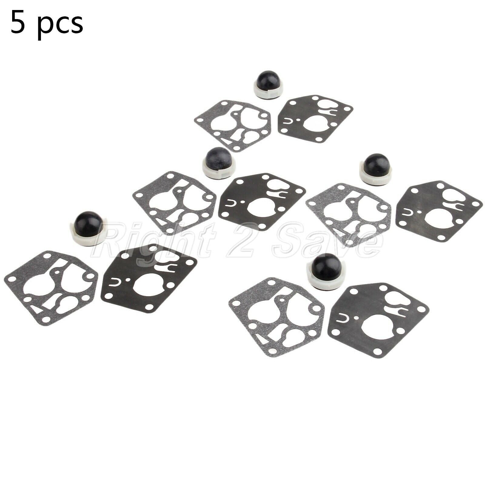 5 x Trimmer Carb  Primer Bulb Diaphragm Kit for Briggs & Stratton 694394 494408