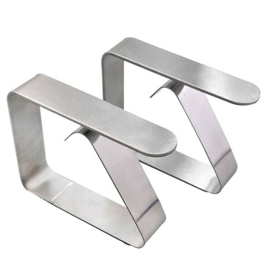 12PCS Stainless Steel Tablecloth Tables Cover Clips Holder Clamps Party Tools