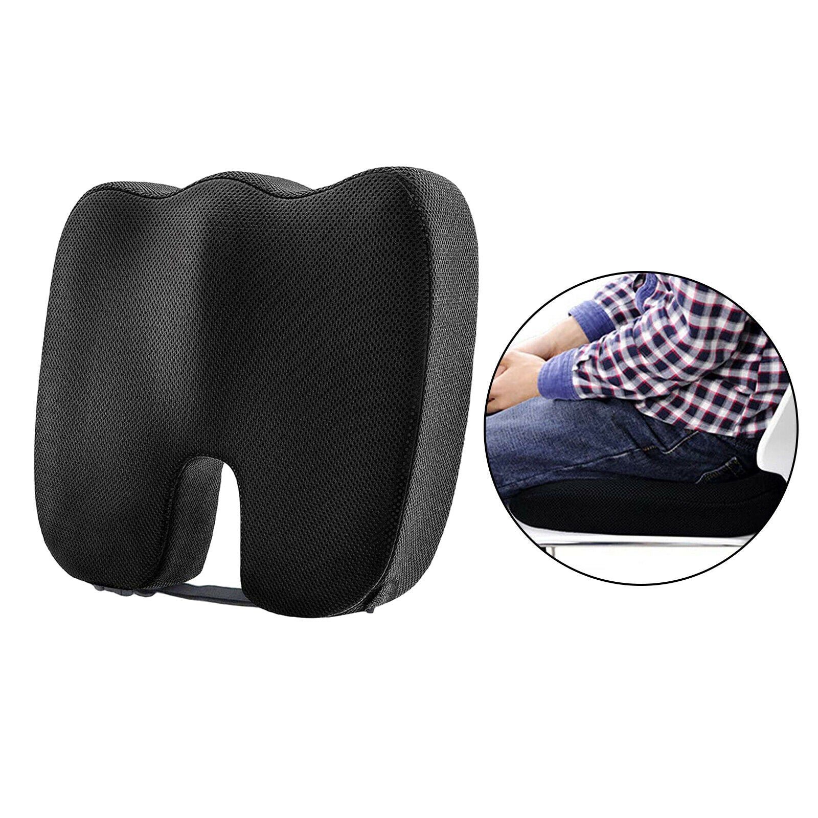 Desk Chair Seat Cushion Memory Foam Car Tailbone Relax Support Seat Pillow