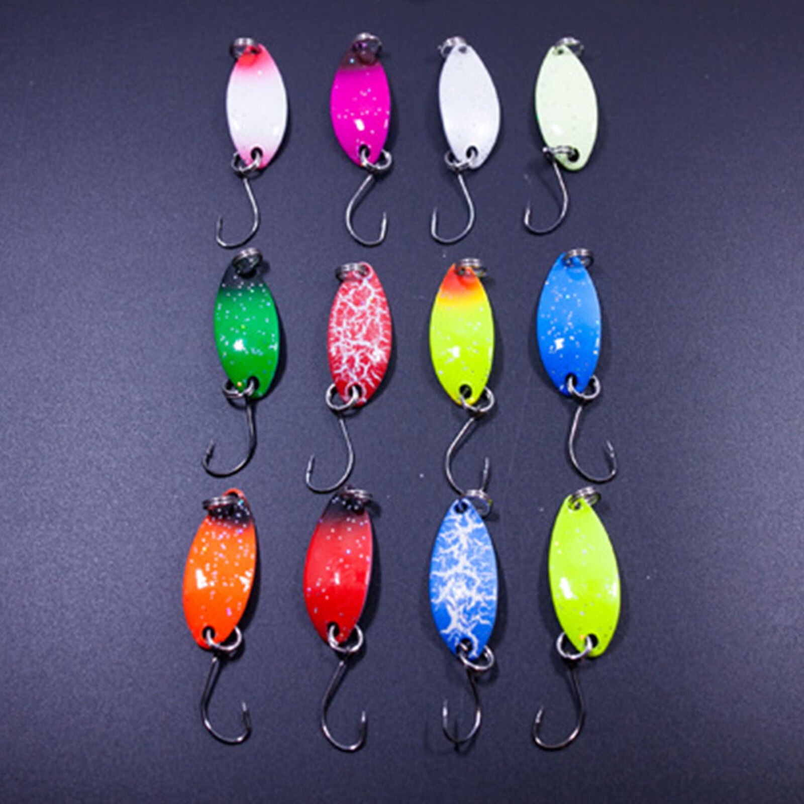 12pcs Trout Spoon  Trout Spoon Spinner Fishing Lures Spoon Lures