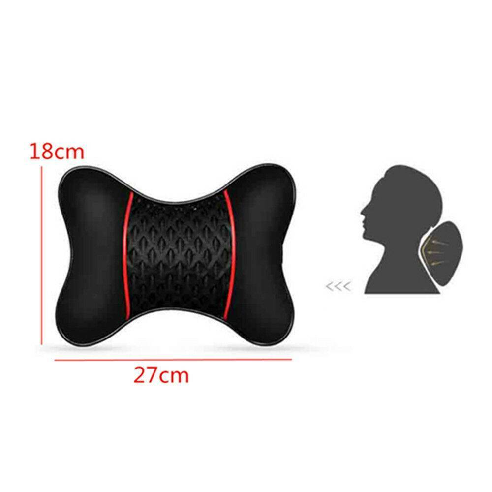 2PCS For Car Auto Seat PU Leather Pillows Headrest Neck Rest Cushion Support US！