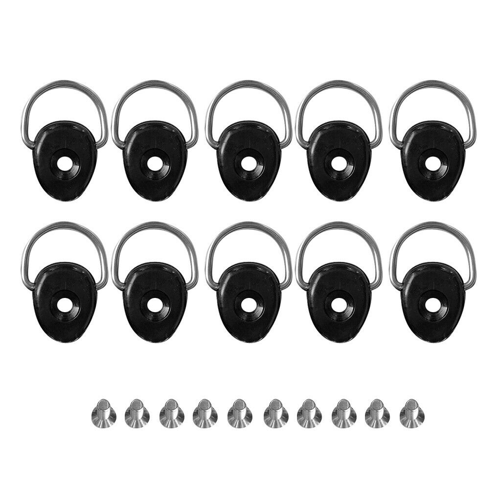 10 Pieces Kayak Canoe Boat Dinghy D Loop Tie Down  with Screw