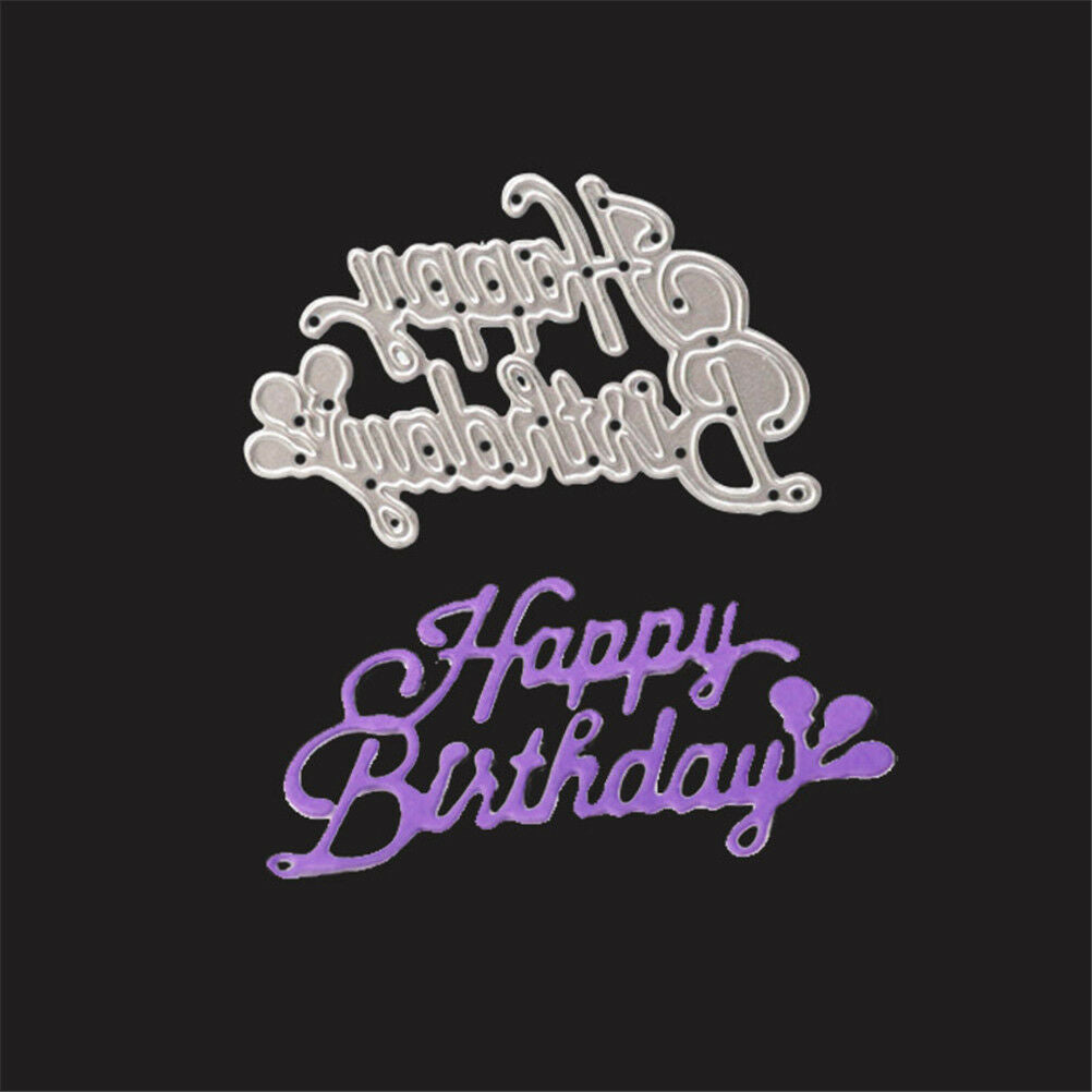 Happy birthday Metal Cutting Dies Stencil  DIY Scrapbook Paper Card Album DF* Qx