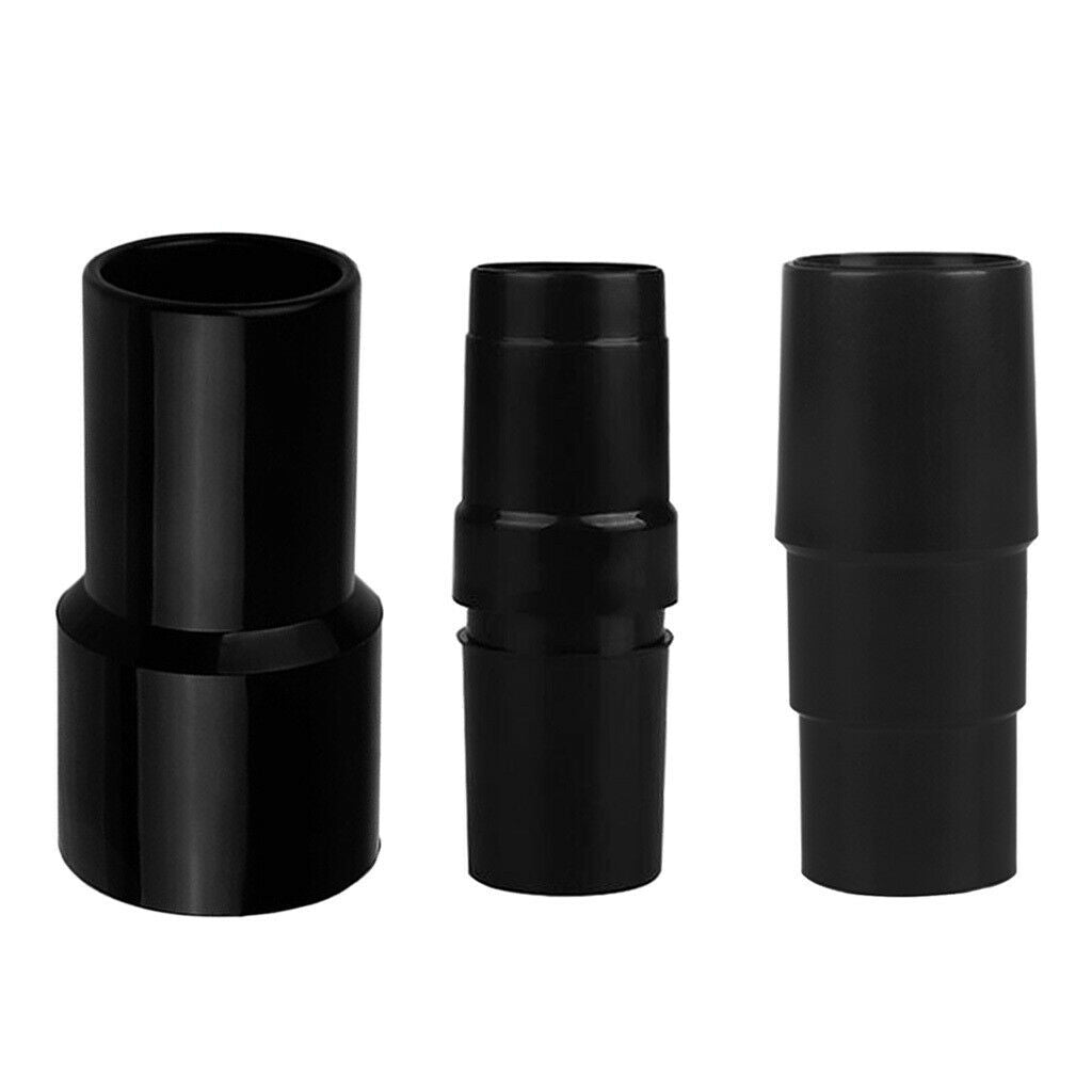 3 Pieces Vacuum Cleaner Spare Parts Dust Extraction Hose Adapter Black
