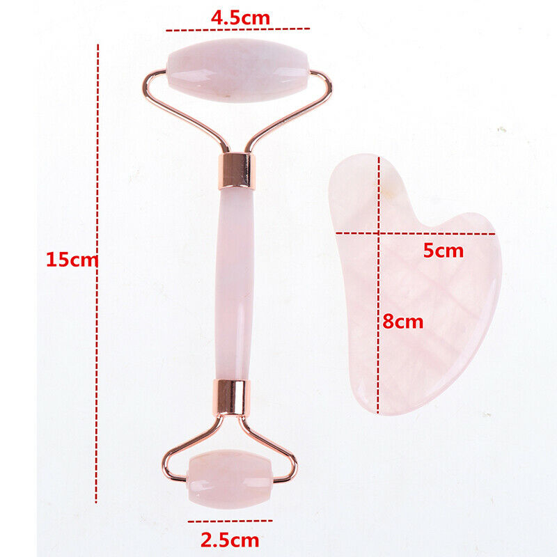 Facial Massage Crystal Roller Jade Roller Stone Natural Rose Beauty Skin ToyBDA