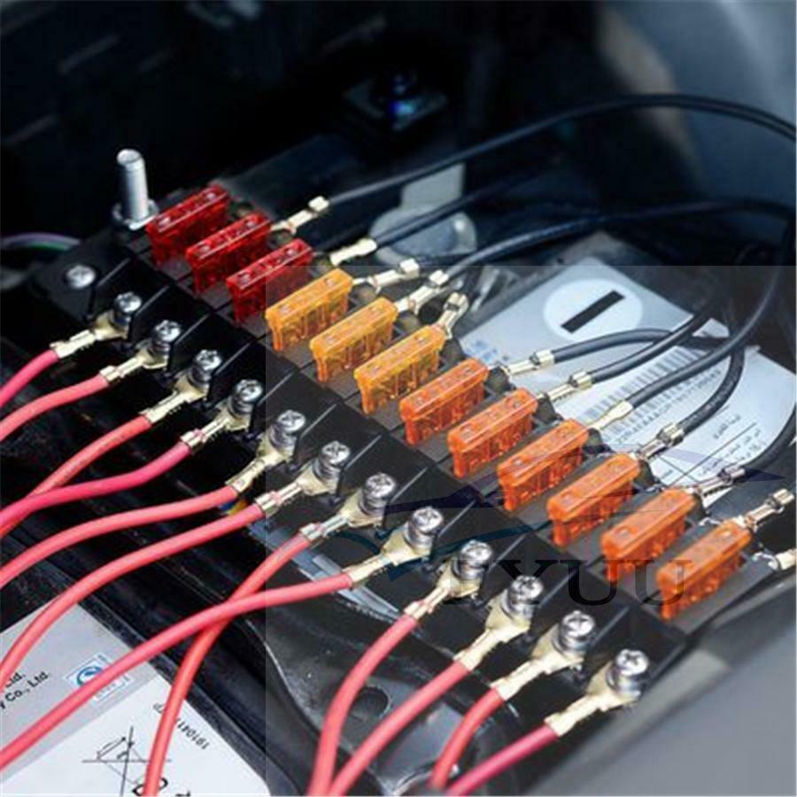 12Way DC12V-32V Circuit Blade Block Holder w/ Screw Nut Terminal Fuse Box Holder