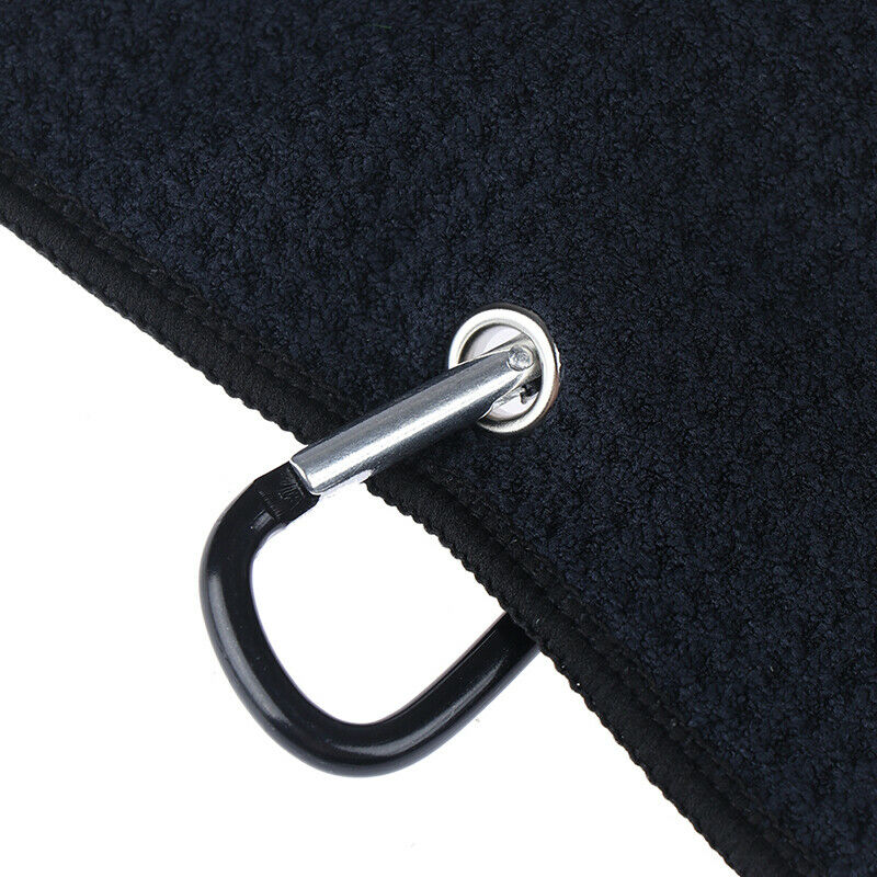 Trifold Microfiber Golf Towel 16" x 24" With Hook Cleans Clubs Balls Hand.l8
