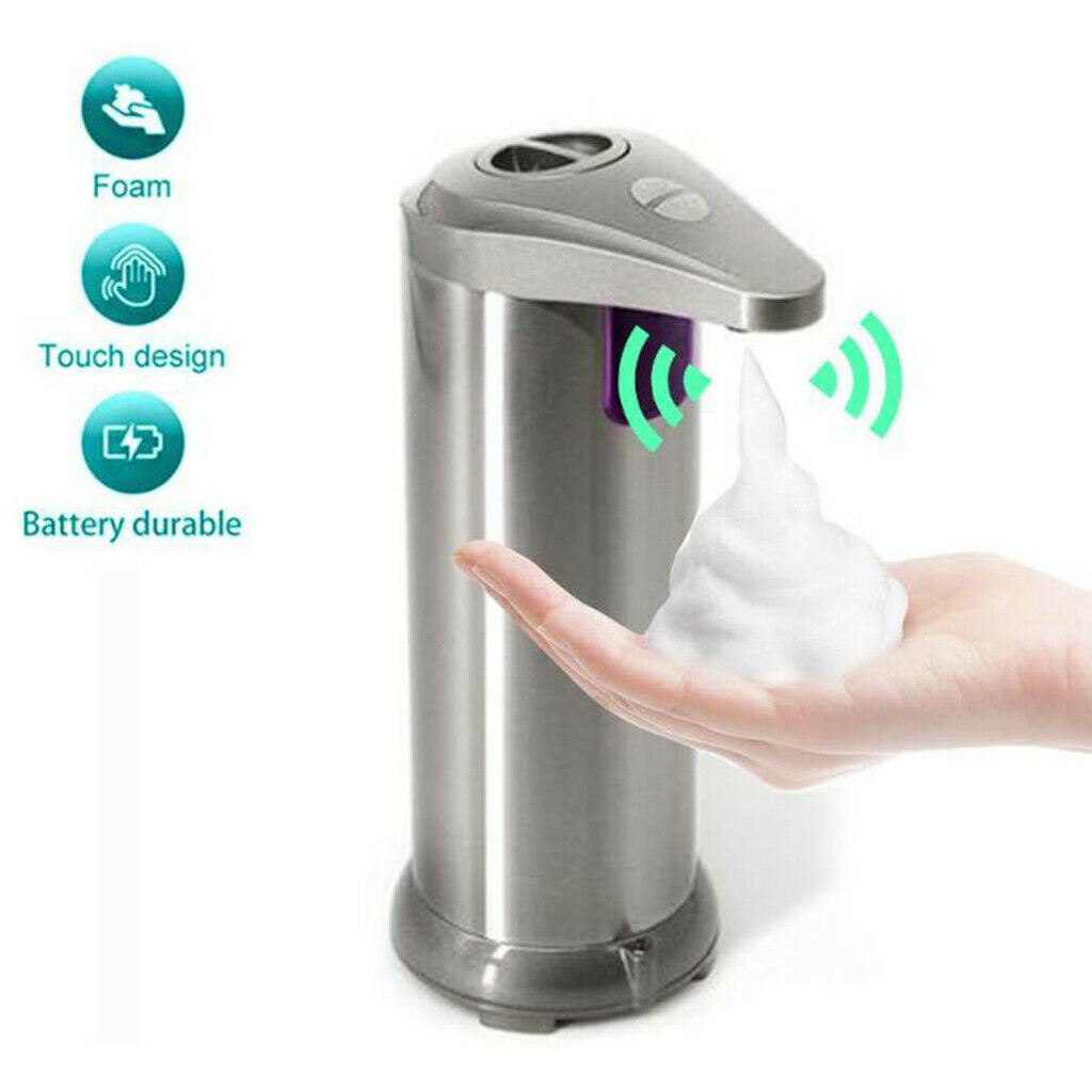 Stainless Steel Automatic Liquid Soap Dispenser, Waterproof Base Touch Free