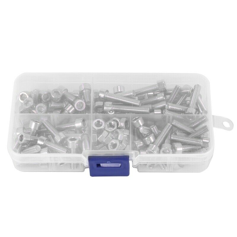 1X(120Pcs M5 Stainless Steel Metric Hex Socket Head Cap Screws Nuts Assortme9R3)