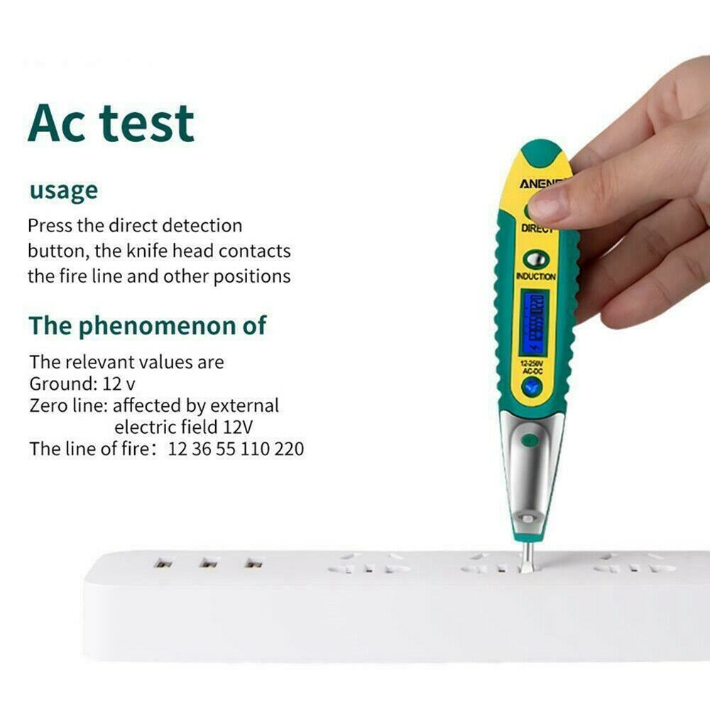 AC/DC Non-Contact LCD Electric Test Pen Voltage Digital Detector Tester X1