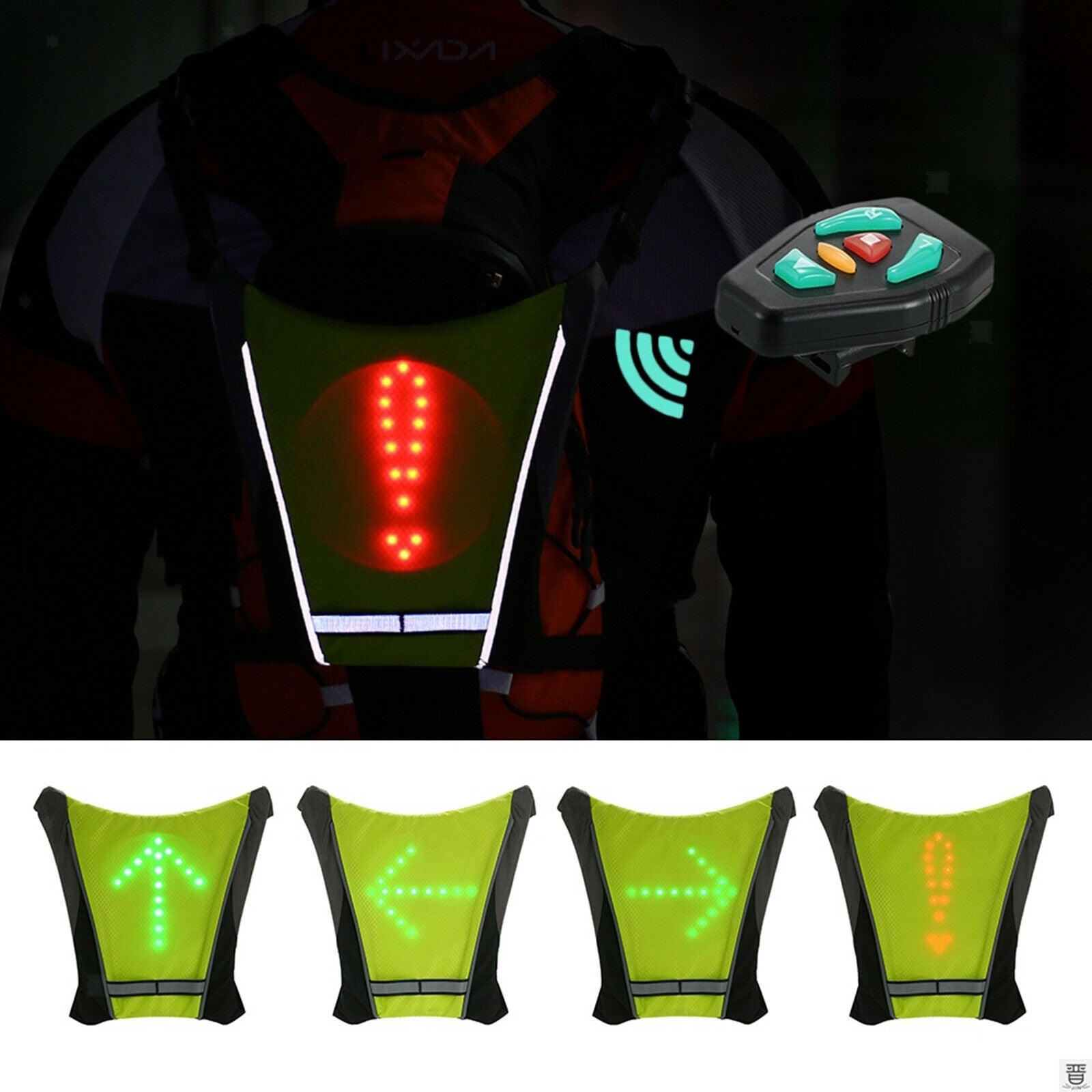 Cycling Turn Signal Pack Direction Indicator High Visible Outdoor Bike Guid Vest