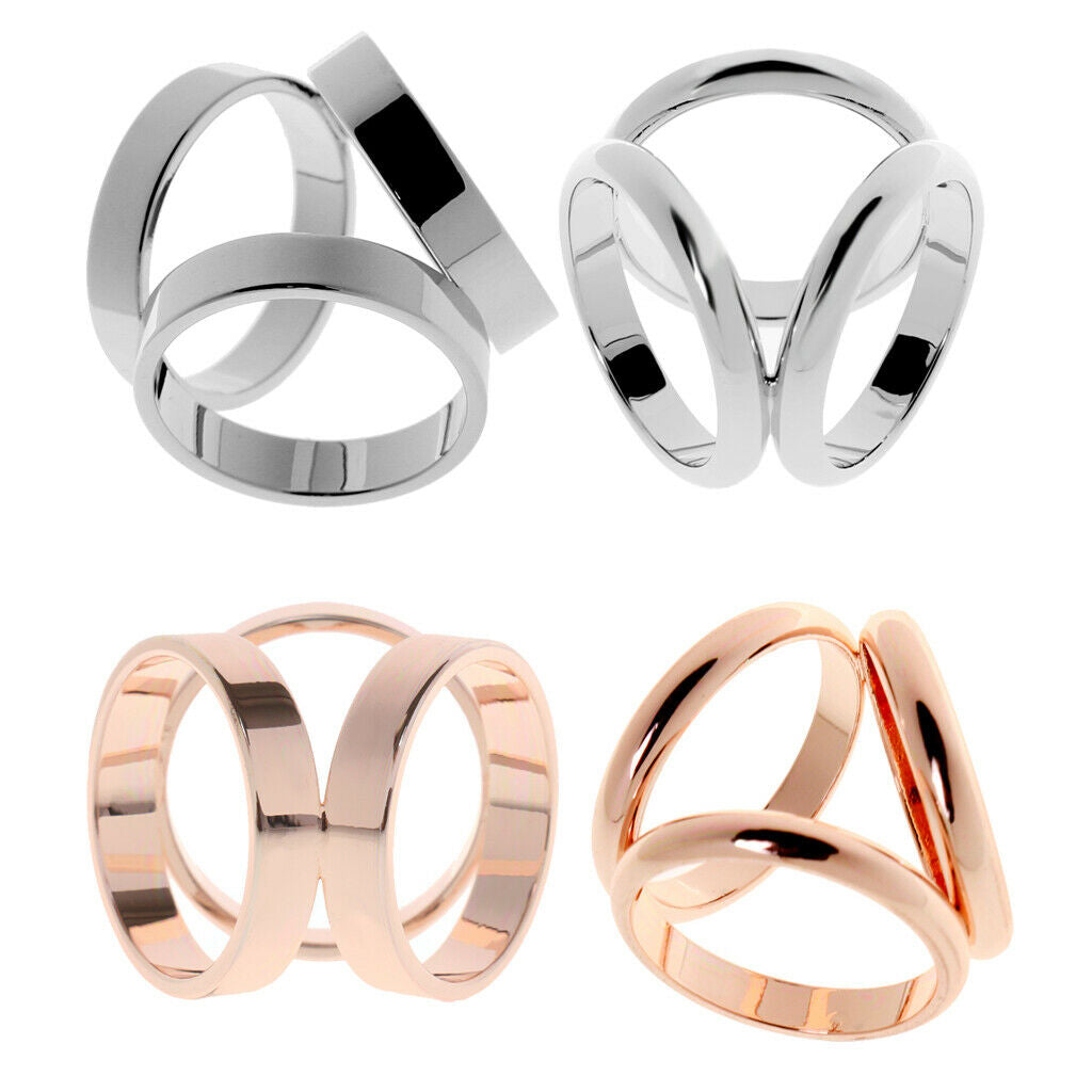 4 Pieces Fashion Women Scarf Ring Silk Scarf Clip Buckle Slide Jewelry