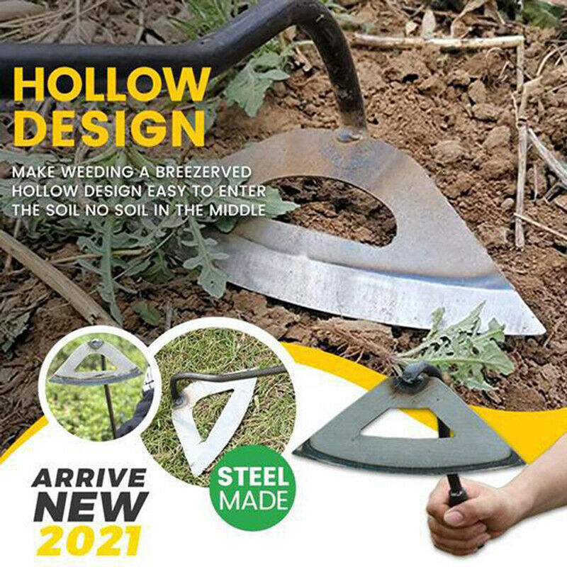 1PCS Gardening Hand-held Hollow Small Hoe for Weeding and Gardening All-stee KX