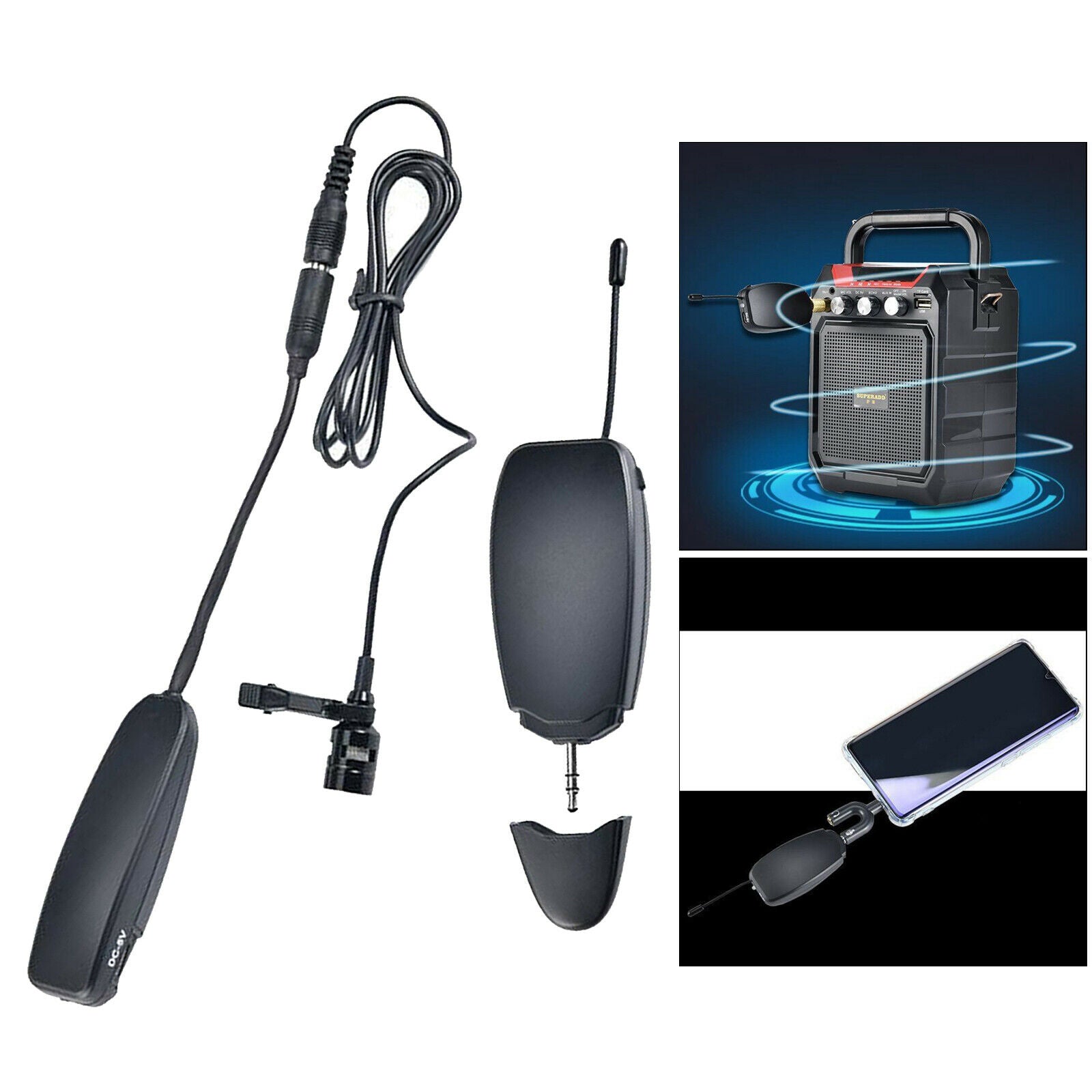 Wireless Microphone System Sponge Cover Transmitter Receiver Speech School