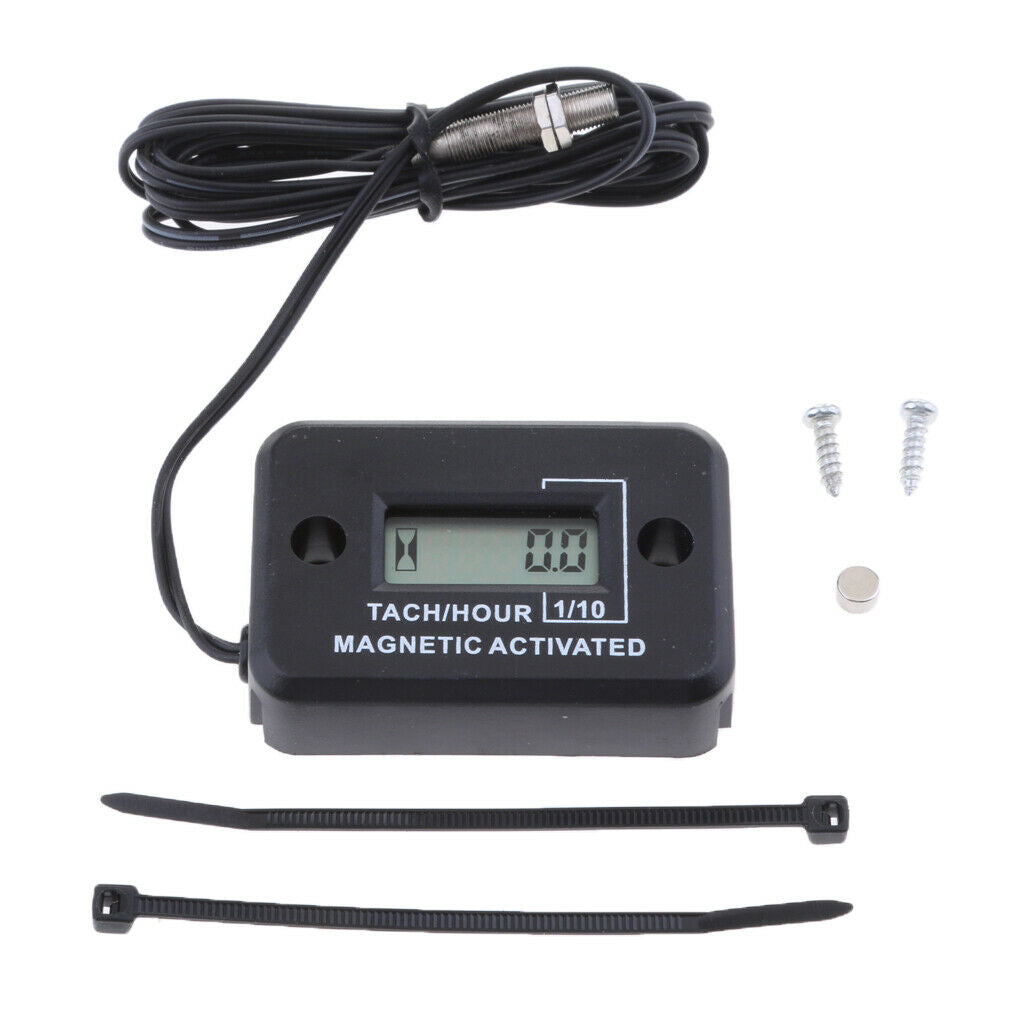 Motorcycle Tach Vibration Activated Hour Meter For ATV Snowmobile Gas Engine