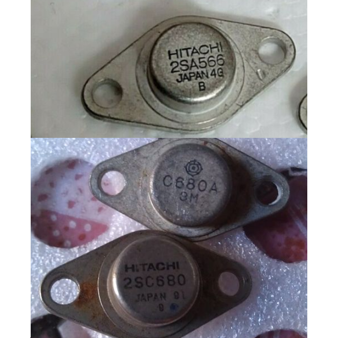 1pairs (2PCS)  Transistor HITACHI TO-66 2SA566+2SC680 A566+C680