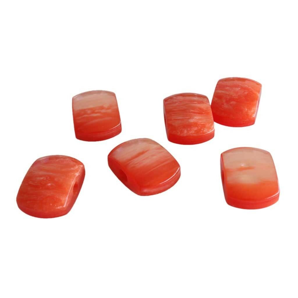6 Orange Pearloid Acrylic Buttons for Guitar Tuner Machine Heads Tuning Keys