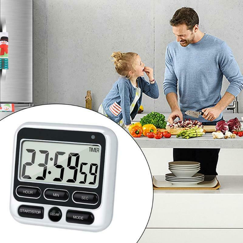 Large Screen Digital Kitchen Timer Countdown Loud Time Management Alarm Clock