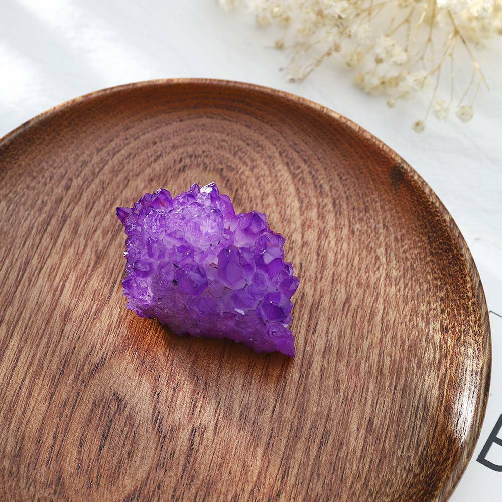50~80g Natural Aura Angel Crystal Cluster Quartz Titanium Healing Specimen Decor