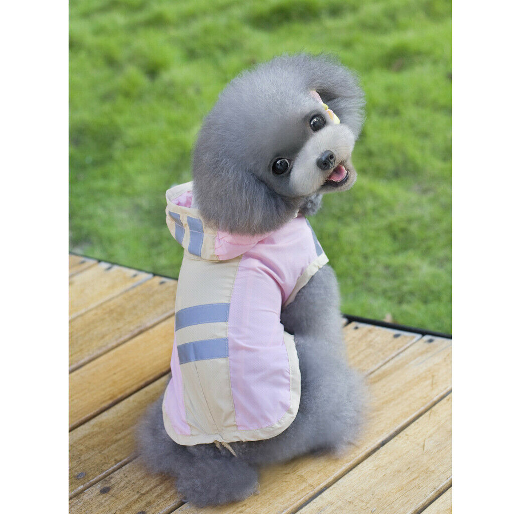 Pet Dog Waterproof Raincoat Jumper Clothes Puppy Cat Coat Winter Rain pink