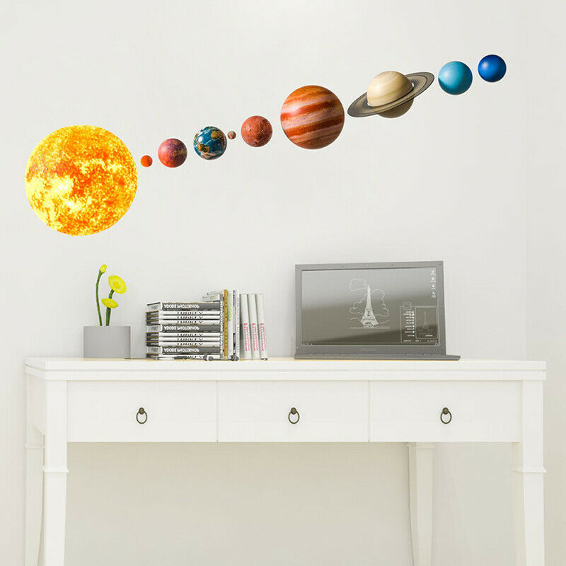 Solar System Planets Wall Stickers for Kids Room Living Room Home Dec.l8