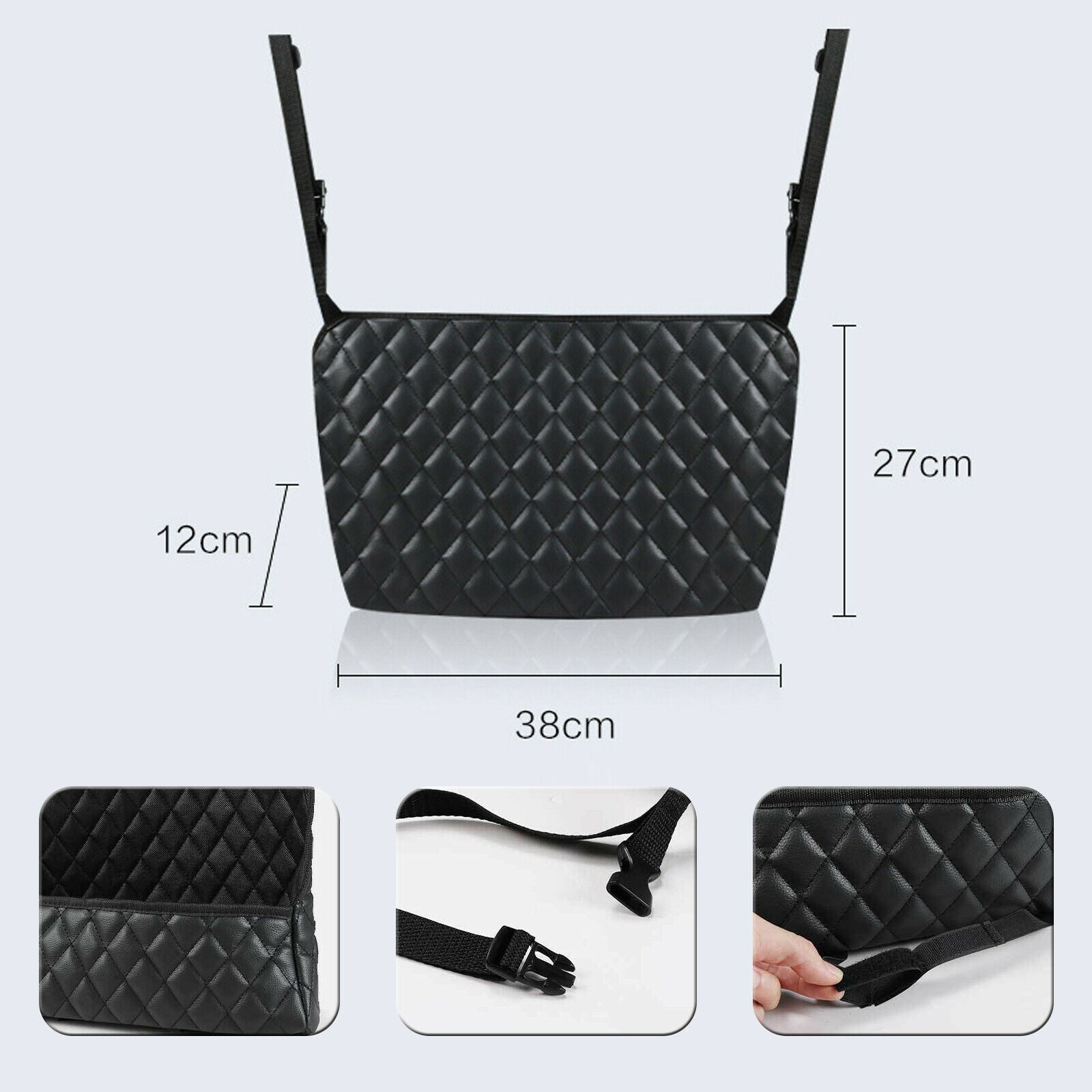 Car Storage Net Pocket Organizer Accessories PU Leather Bag Large Handbag Holder