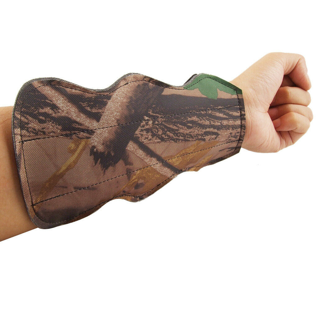 Archery Target Shooting Protective Gear Arm Guard & Suede Leather 3-Finger Glove